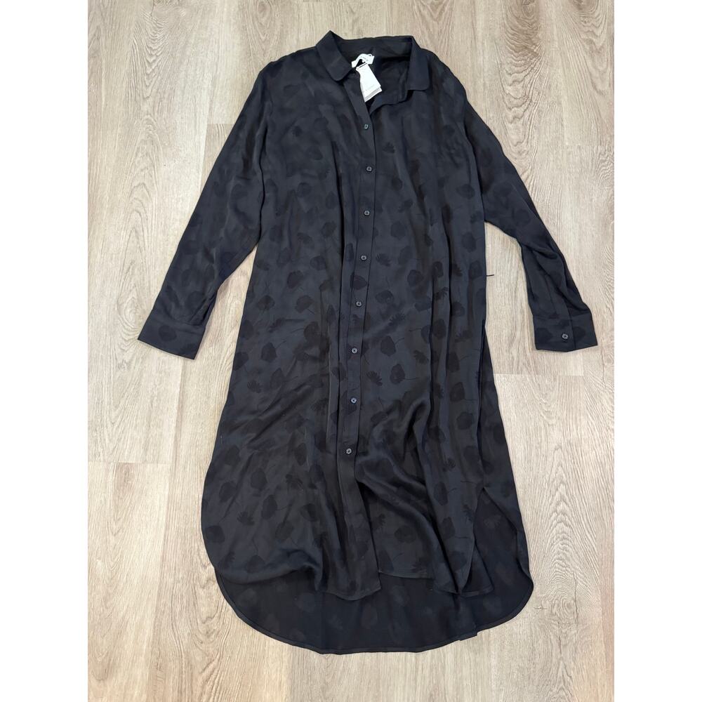 Samsoe Samsoe Rissa Black Button Front Shirt Dress Size Large NWT